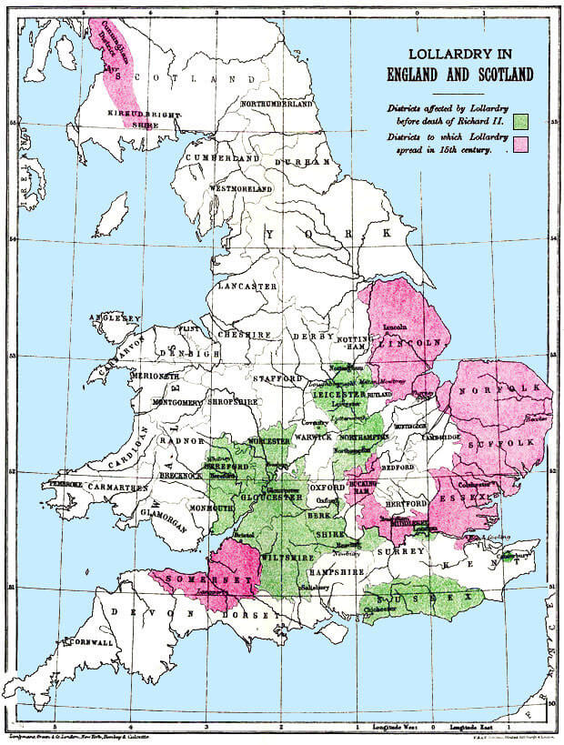 Lollardy in England and Scotland https://en.wikipedia.org/wiki/File:Lollardmap.jpg